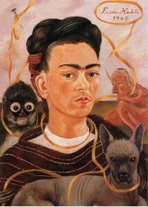 Kahlo 1945, Self Portrait with Small Monkey